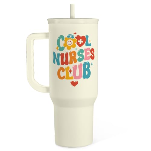SANDJEST Nurse Tumbler 40oz, Cool Club Coffee Travel Mug With Straw - Perfect Nurse Gift for Any Occasion - color: Nurse 3