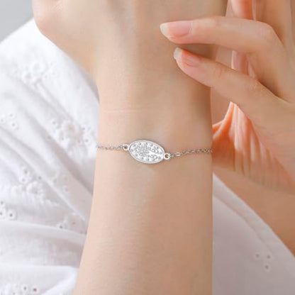 VASSAGO Virgin Mary Bracelet for Women Men Double-Sided Virgen de Guadalupe Rosary Bracelet Medal Handmade Braided Rope Catholic Christian Religious Jewelry Gift - color: Silver 1