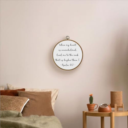 LERJZEFUH Christian Scripture Wall Art - Psalms 61:2 Framed Canvas Prints, Religious Psalm Framed Art for Home Bedroom Living Room Office Church, 10x10 Inch - color: Verse 01
