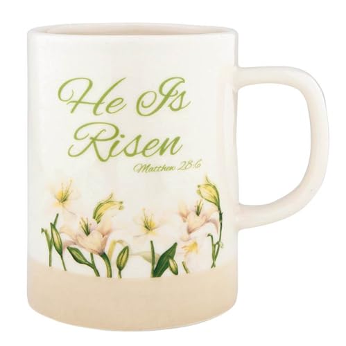 Faithworks Christian Gifts - Large Inspirational Ceramic Stoneware Mug Coffee Cup, 17-Ounces, He Is Risen - color: He Is Risen