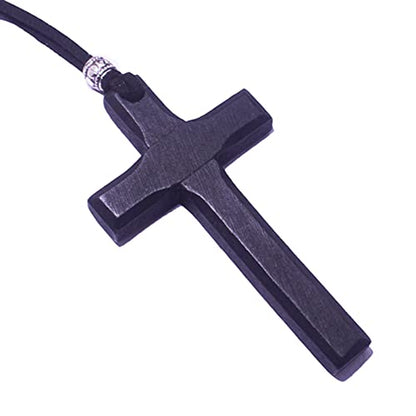 Wooden Cross Necklace For Men Women, Wood Cross Pendant Necklaces For Car Rearview Mirror Charms, Wall, Christian Jewelry - color: 1 piece-black-7.5cmcross