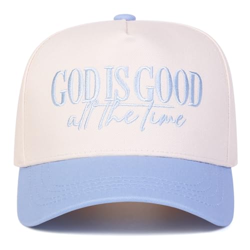 Trendy Embroidered Baseball Cap for Men & Women, Adjustable Snapback Hat for Casual Wear - color: God is Good3| Blue
