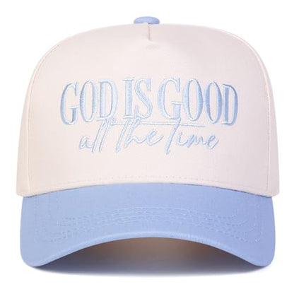 Trendy Embroidered Baseball Cap for Men & Women, Adjustable Snapback Hat for Casual Wear - color: God is Good3| Blue