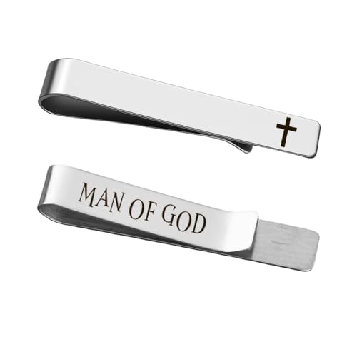 Novelty Religious Cross Tie Clip - Christian Birthday Christmas Gifts for Son Grandson Graduation Valentines Gift Ideas - style: man of god