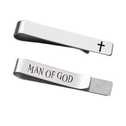 Novelty Religious Cross Tie Clip - Christian Birthday Christmas Gifts for Son Grandson Graduation Valentines Gift Ideas - style: man of god