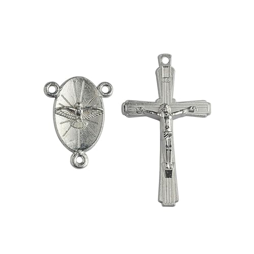 Catholic Rosary For Men & Women - 22.5" Rosary Necklace From The Holy Land Of Jerusalem - Catholic Rosary With Olive Wood & Mother of Pearl Rosary Beads & Crucifix Dangle - color: Confirmation