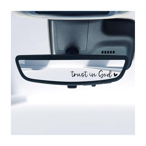 DXNQ 2PCS Trust in God Rearview Mirror Decals, Automotive Vinyl Rear View Mirror Decorative Stickers, Waterproof Trust in God Stickers for Car Truck Laptop, Car Accessories (Black) - color: Black, size: 2PCS