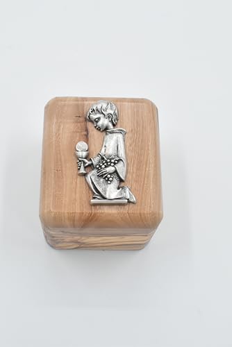 Jewelry Keepsake Box Olive Wood Olivewood Holy Land Christian Gift, first commuion hand made HolyLand (Boy) - style: Boy