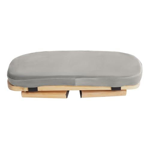 Meditation Bench, Folding Yoga Kneeling Stool, Portable Bamboo Prayer Cushion, Japanese Floor Chair (Grey) - color: Grey