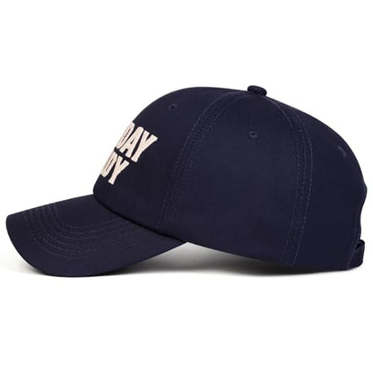 Trendy Embroidered Baseball Cap for Men & Women, Adjustable Snapback Hat for Casual Wear - color: Navy