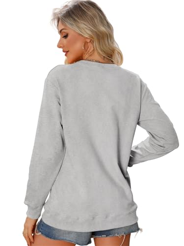 Christian Sweatshirts for Women Faith Tops Long Sleeve Shirts - color: Grey, size: X-Large