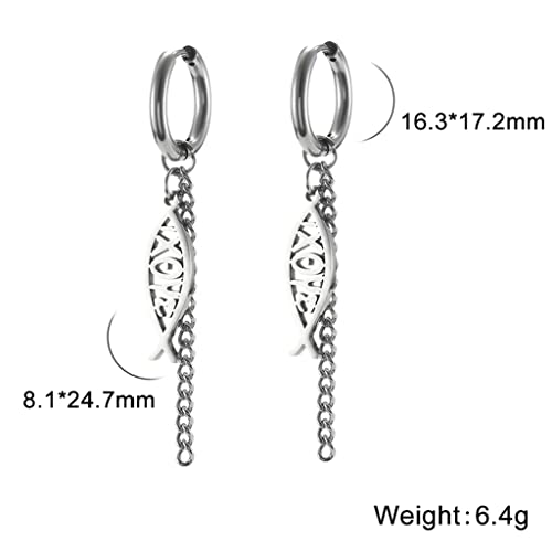 Earrings For Women Jesus Fish Faith Symbol Earrings Stainless Steel Chic Arc Fish Hook Earrings Christian Jewelry - color: silver 1