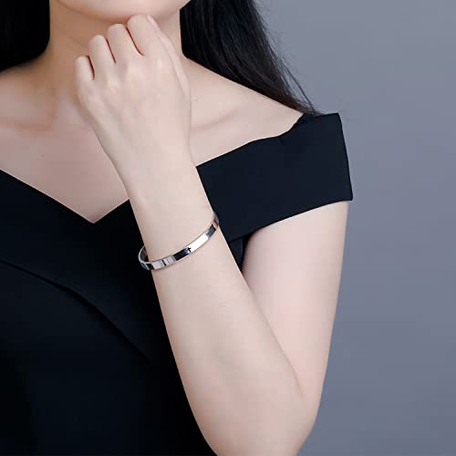 MUERDOU Inspirational Cuff Bracelet Bangle for Women Christian Bible Verse Bracelet Prayer Faith Religious Stainless Steel Bangle Gifts for Her - style: With God All Things Are Possible
