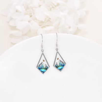 AOBOCO Mustard Seed Earrings for Women Sterling Silver Mountain Cross Earrings Dangle Christian Religion Jewelry Mothers Day Birthday for Mom Wife Friends - style: Mustard Seed Hooks Earrings