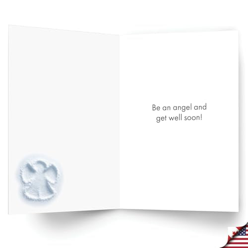 NobleWorks Funny Get Well Greeting Card with 5 x 7 Inch Envelope (1 Card) Critter Snow Angel - Hedgehog C4187CGWG - style: Critter Snow Angel - Hedgehog