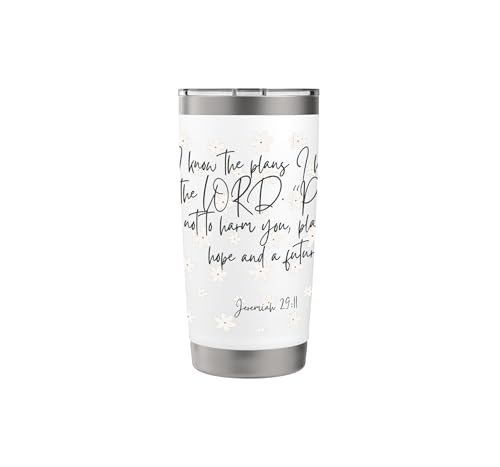 Christian Gift, For I know the Plans I have for you Stainless Steel Insulated Tumbler - color: White