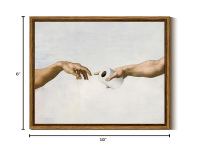 InSimSea Framed Canvas Wall Art, God's Hand Holding Toilet Paper, 10x8 Inch - color: Toilet Paper
