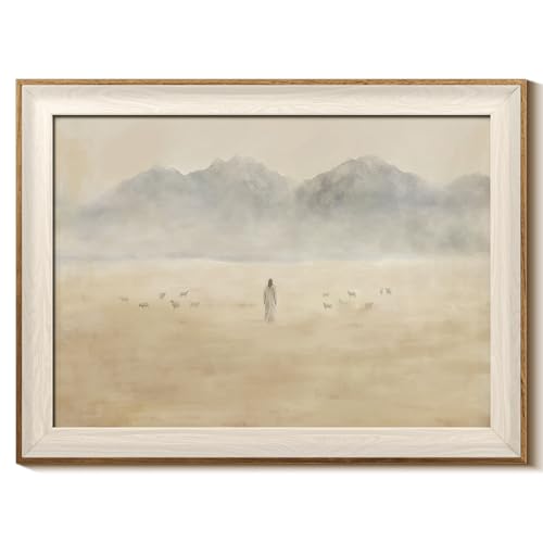 InSimSea Framed Christian Wall Art Jesus Religious Wall Decor 12x16 In - color: Jesus the Shepherd, size: 12"L x 16"W