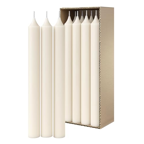 Simply Soson Ivory Taper Candles 10 Inch, Unscented Dripless, 8 Pack - color: Ivory, style: Traditional