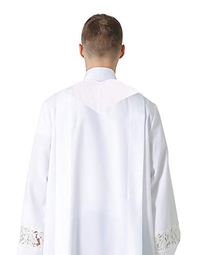IvyRobes Unisex Adults Overlay Plain Clergy Stole 94"-4 Colors Available - color: White