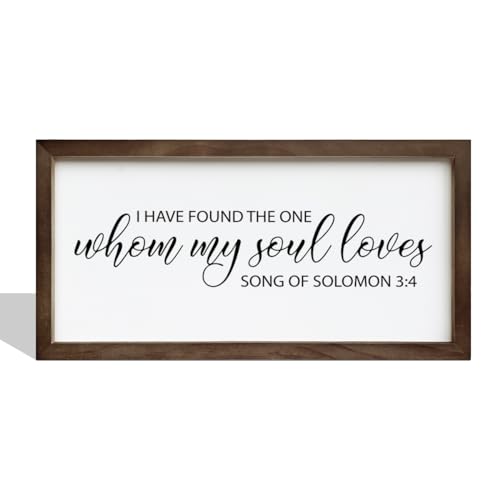 I Have Found the One Whom My Soul Loves Sign, Christian Wall Decor, Framed Plaque, Bedroom Decor, Wedding Gift, Scripture Art, Song of Solomon 3:4 - color: Christian06