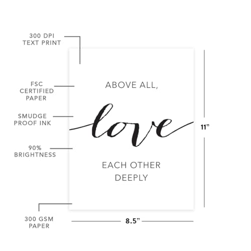 Andaz Press Unframed Black White Wall Art Decor Poster Print, Bible Verses, Above all, love each other deeply, 1 Peter 4:8, 1-Pack - color: 1 Peter 4:8