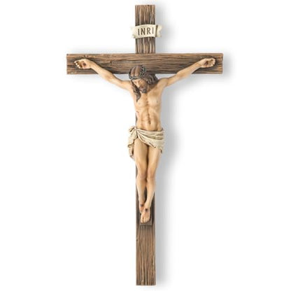BC Catholic Crucifix Wall Cross, 20.75"H Large Jesus Cross for Wall - size: 20.8"L x 11.5"W