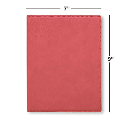Small 7" X 9" Portfolio Notepad, Christian Cross, Personalized Engraving Included (Pink) - color: Pink, size: Small 7 X 9