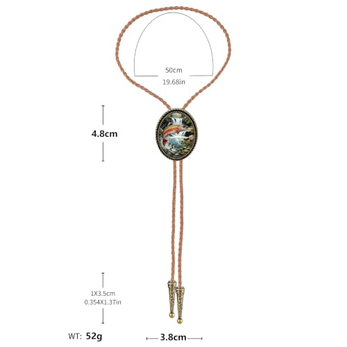 GelConnie Gothic Bolo Tie for Men Women 3D Art Western Cowboy Necktie - color: Fish Bolo Tie