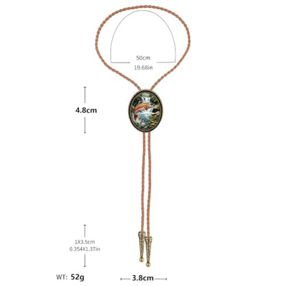 GelConnie Gothic Bolo Tie for Men Women 3D Art Western Cowboy Necktie - color: Fish Bolo Tie