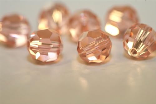 100pcs Adabele Austrian 4mm (0.16 Inch) Small Faceted Round Crystal Beads Light Padparadscha Pink Compatible with Swarovski Crystals Preciosa - color: Light Padparadscha/Pink, size: 4mm Small (100pcs)