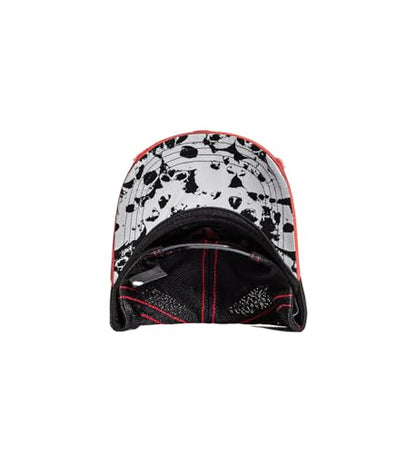 Affliction Men's Baseball Cap, Gothic Style, Embroidered Pattern - color: Dirty Red Potassium Spray (Crows)