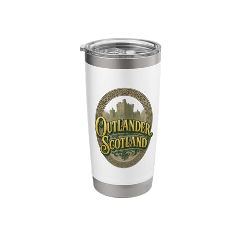Outlander Scotland Celtic Script Stainless Steel Insulated Tumbler - color: White