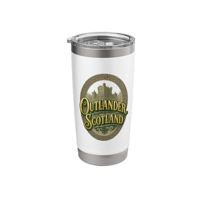 Outlander Scotland Celtic Script Stainless Steel Insulated Tumbler - color: White