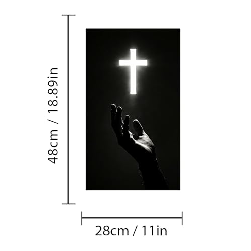 1 Pair Jesus Car B-Pillar Decals, Cross Car Center Pillar Stickers, Waterproof Vinyl Christian Vehicle Door Pillar Sticker Scratch Cover Sticker for Car Auto SUV (White Cross) - color: White Cross