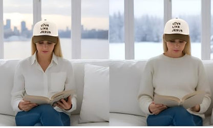 Two Tone Embroidered Lettering Baseball Cap - color: White/Deep Brown