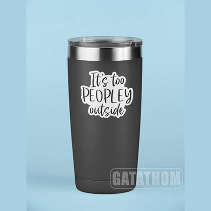 (3Pcs) It's Too Peopley Outside Sticker – Funny Sarcastic Saying Stickers, Introvert Anti Social Humor Vinyl Decal for Laptop Water Bottle Scrapbook Phone Case Helmet, 3" x 2.5" - color: It's Too Peopley Outside