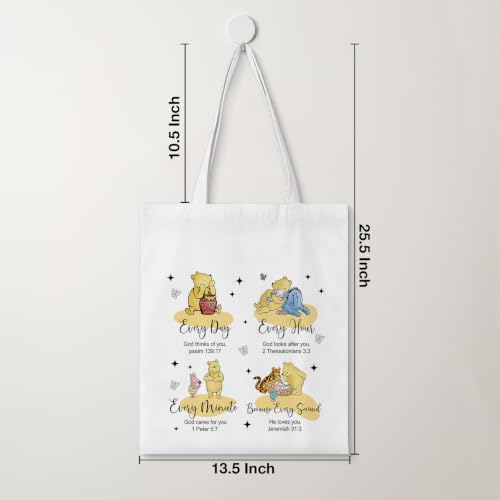 Cute Pooh Bear Aesthetic Reusable Tote Bag, Funny Gifts for Women Friends - color: Every