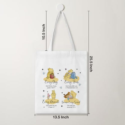 Cute Pooh Bear Aesthetic Reusable Tote Bag, Funny Gifts for Women Friends - color: Every