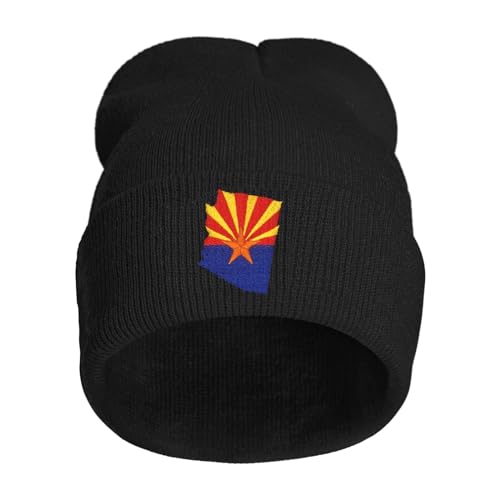 Embroidery Beanie for Men & Women, Multi-Season Stretch Skull Knit Hats, Winter Warm Beanie - color: Arizona
