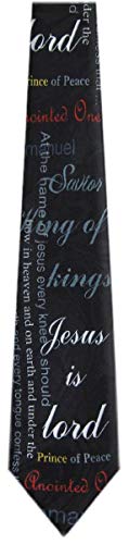 Mens Christian Themed Jesus Crosses Novelty NeckTie Ties - color: Black Gray Red