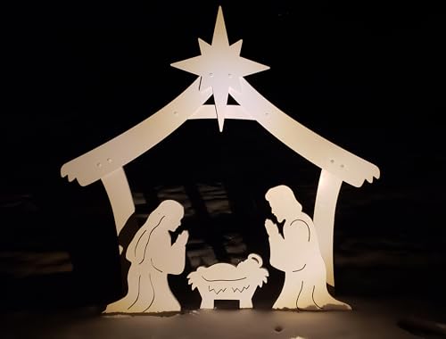 FrontYard Originals All-Weather Outdoor Holy Family Nativity, Waterproof, Made in USA, 4ft Tall, Durable Material, Simple Assembly, Easy Storage, Yard Nativity Set