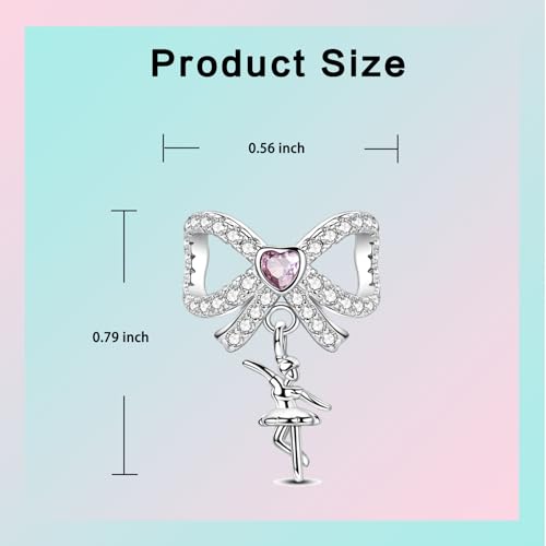 LUXILLA 925 Sterling Silver Charm Golden Family Tree Sparkling Cross Cute Dragon Charms Fits Bracelets Necklace Pendant Bead Jewelry Gift for Women Family Friends - color: Bow Dangle Charm
