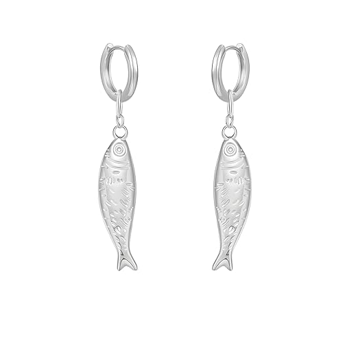 Fish Earrings for Women - color: Silver