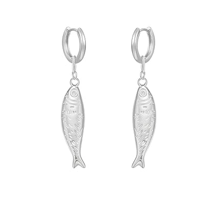 Fish Earrings for Women - color: Silver