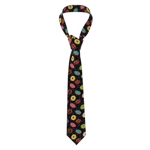 Men's Neckties, Novelty Printed Skinny Tie for Work Casual Party - color: Colorful Donut