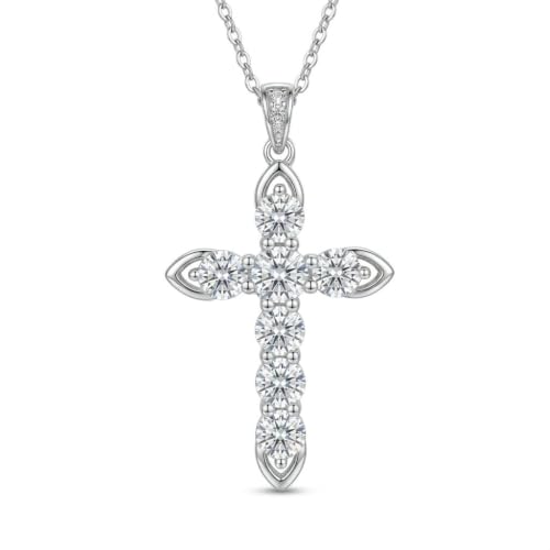 Cross Necklace 18k Gold Plated Christian Faith Jewelry Gift for Women - color: Cross-Silver