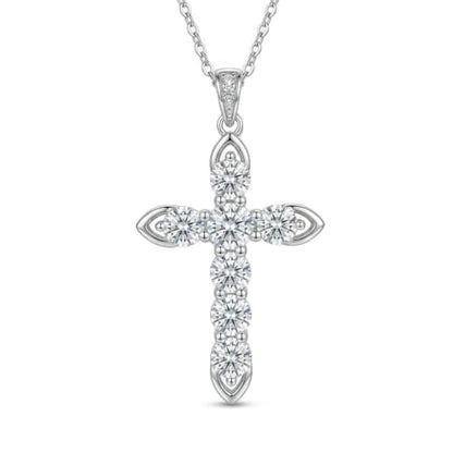 Cross Necklace 18k Gold Plated Christian Faith Jewelry Gift for Women - color: Cross-Silver