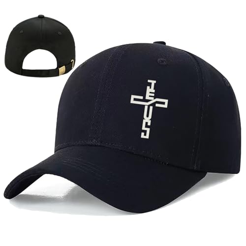 Baseball Cap for Men Cotton Black Baseball Hat for Mens Snapback Hats Trucker Dad Hat Snap Back Flat Bill Men's Caps - color: Cross