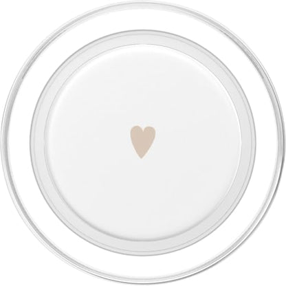 Sand/Beige/Tan Hand Drawn Heart Minimalist Love PopSockets PopGrip for MagSafe - style: Magnetic PopGrip